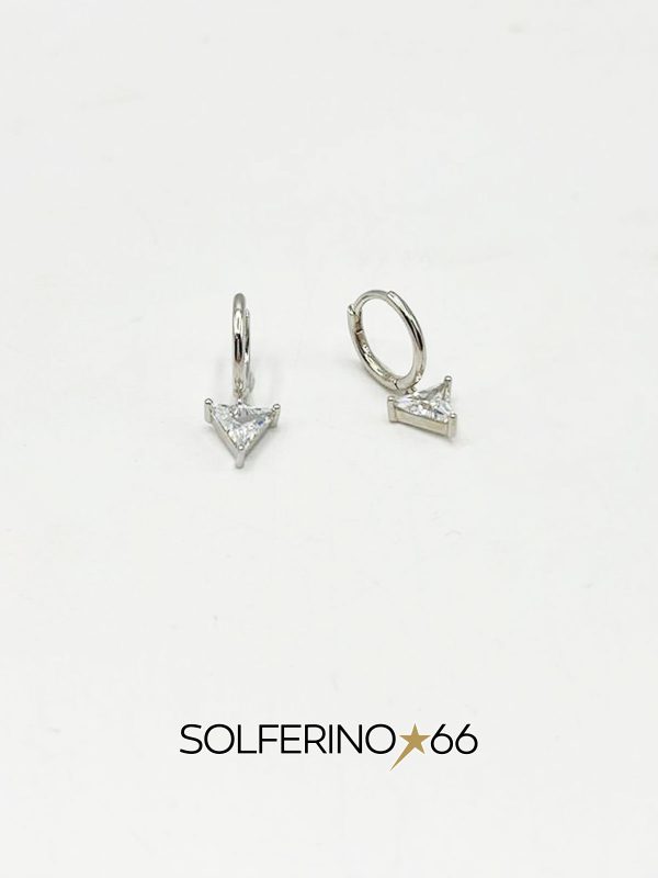 ORECCHINI ARGENTO CON ZIRCONE TRIANGOLO PENDENTE