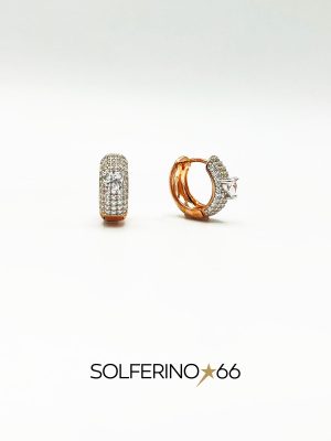ORECCHINI ROSATI SPESSI CON ZIRCONE INTERNO A CUORE