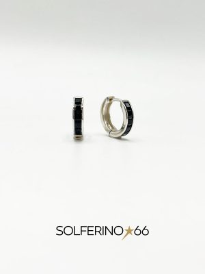 ORECCHINI ARGENTO SPESSI CON ZIRCONE NERO