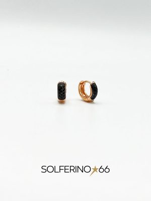 ORECCHINI ROSATI SPESSI CON ZIRCONCINI NERI