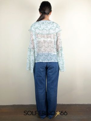 WEILI ZHENG CAMICIA CHIFFON GREEN - immagine 4
