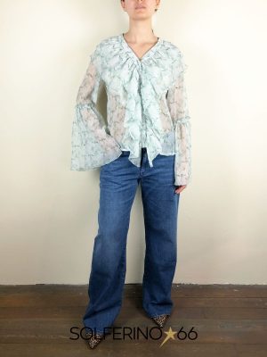 WEILI ZHENG CAMICIA CHIFFON GREEN - immagine 5