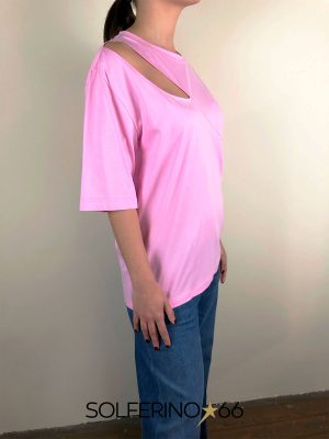 WEILI ZHENG T-SHIRT CON CUT OUT PINK