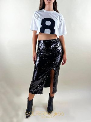 WEILI ZHENG LONGUETTE PAILLETTES NERO