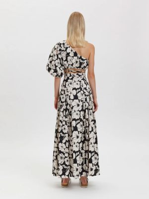 WEILI ZHENG CROP TOP  BLACK FLOWER - immagine 2