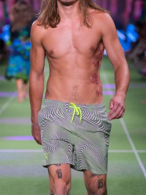 PIN UP Boxer Uomo Optical Viola/Verde