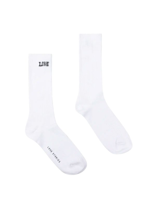 LOVE Stories Rib Calzini White