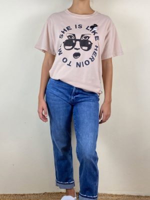 T-shirt Heroin Whisper Rosa - immagine 3