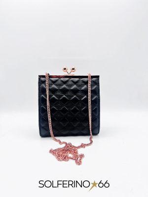 BORSA CLUTCH ROMBI NERA - immagine 2