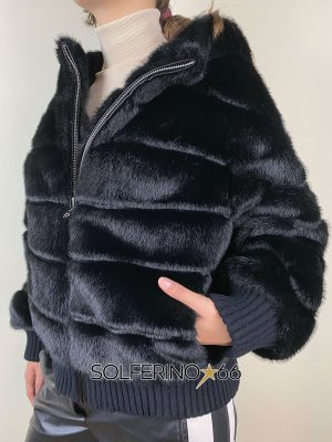 UNCOMMON ECOPELLICCIA CORTA BLACK - immagine 3
