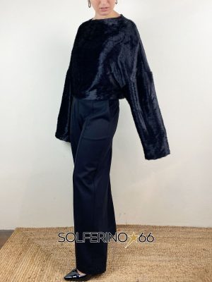 WEILI ZHENG PULLOVER FURRY BLACK - immagine 3