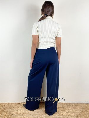 MERCI. PANTALONE PINCES BLU - immagine 2
