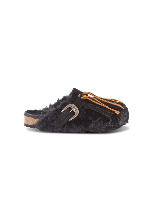 TAJI SABOT PELLICCIA NERO