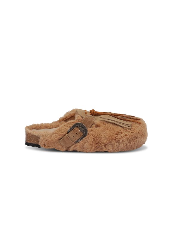 TAJI SABOT PELLICCIA BEIGE
