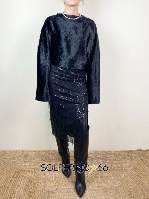 WEILI ZHENG LONGUETTE IN PAILLETTES BLACK