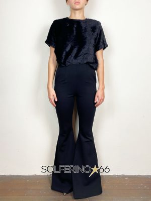WEILI ZHENG PANTALONE A CAMPANA BLACK - immagine 2