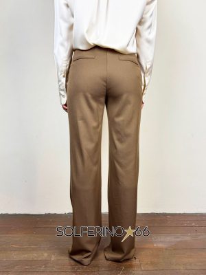 WEILI ZHENG PANTALONE FLARE IN GABARDINA BROWN - immagine 3