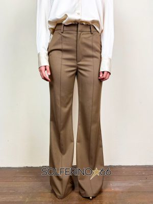 WEILI ZHENG PANTALONE FLARE IN GABARDINA BROWN