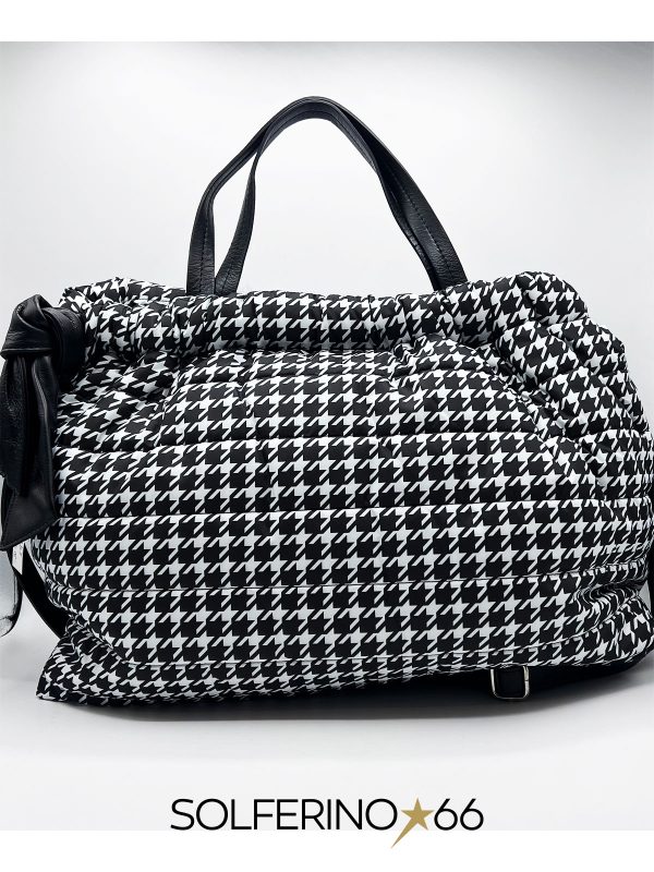 BORSA TESSUTO PIED DE POULE