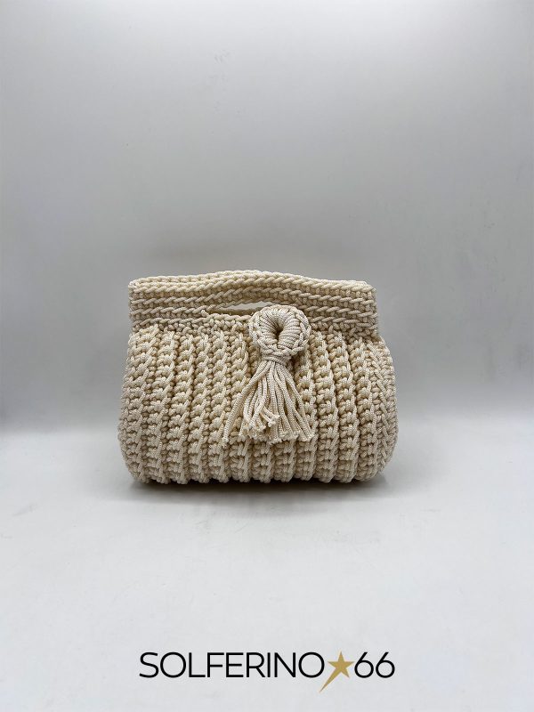 MINI BORSA CROCHET NAPPA BIANCA