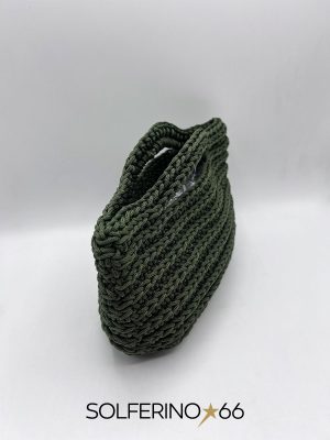 MINI BORSA CROCHET VERDE MILITARE - immagine 2