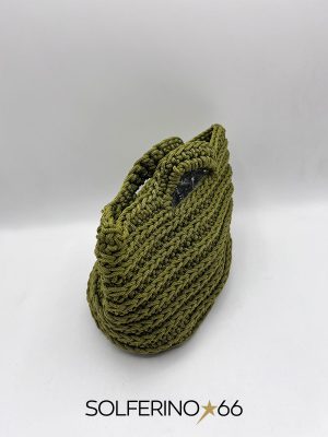MINI BORSA CROCHET VERDE OLIVA - immagine 2