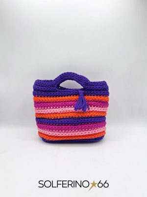MINI BORSA CROCHET MULTICOLOR VIOLA