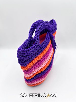 MINI BORSA CROCHET MULTICOLOR VIOLA - immagine 2