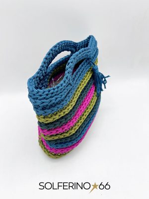 MINI BORSA CROCHET MULTICOLOR BLU/VERDE - immagine 2