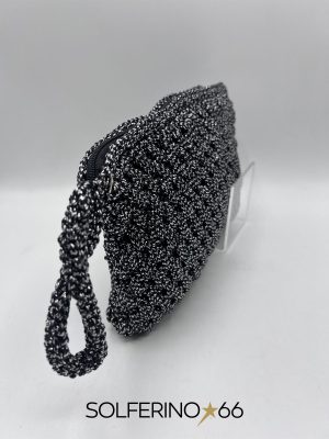 POCHETTE CROCHET NERO/ARGENTO - immagine 2