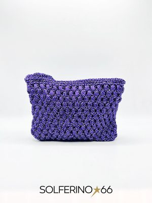 POCHETTE CROCHET VIOLA/ARGENTO