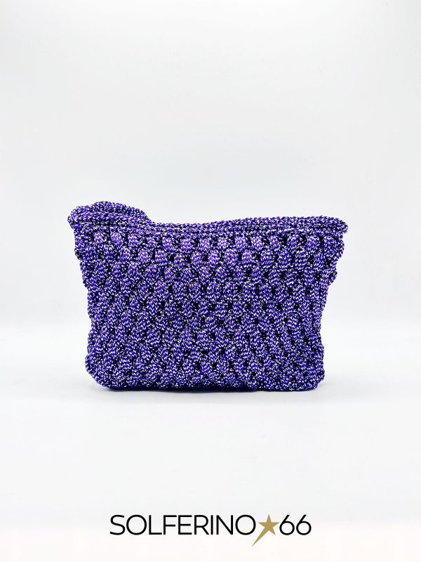 POCHETTE CROCHET VIOLA/ARGENTO