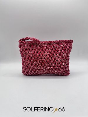 POCHETTE CROCHET ROSSA/ARGENTO