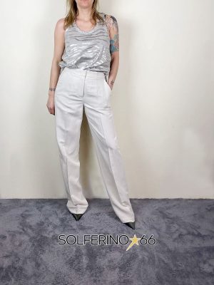 8PM COSMOS PANTALONE OFF-WHITE