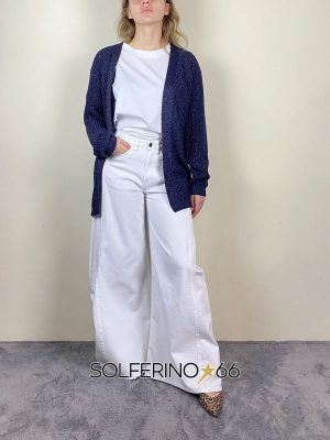 KONTATTO CARDIGAN LUREX BLU