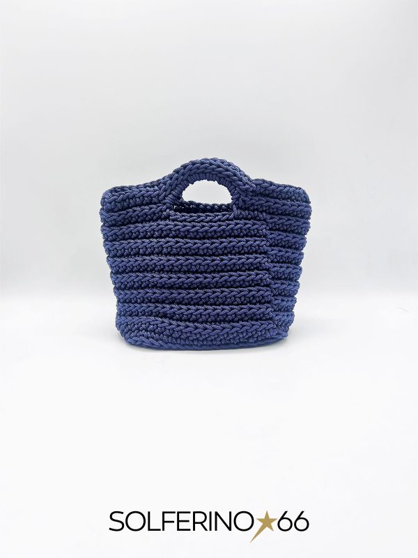 MINI BORSA CROCHET BLU