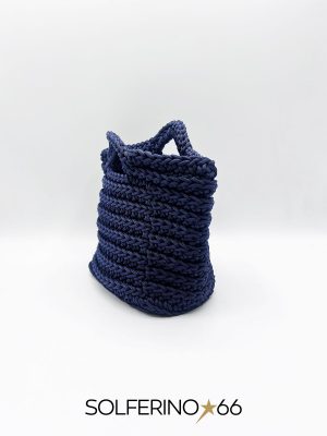 MINI BORSA CROCHET BLU - immagine 2