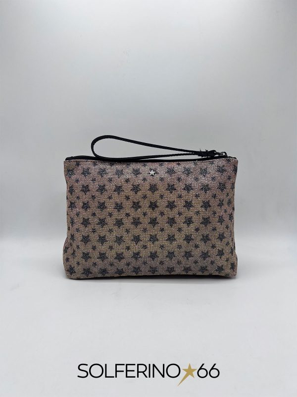 L'AURA CLUTCH BIG GLITTER STELLA PESCA