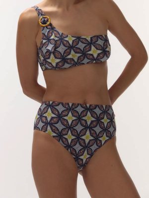 LOVE Stories PEBBLES SLIP BIKINI VITA ALTA BLEU