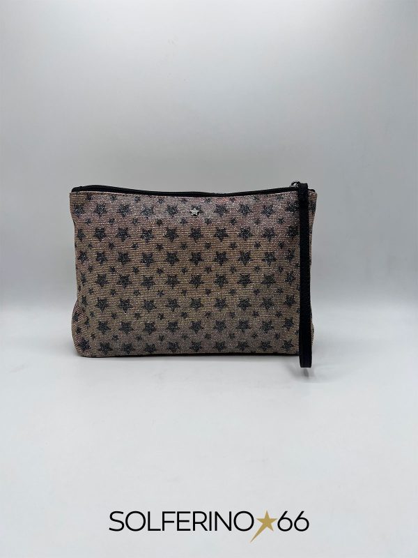 L'AURA CLUTCH BIG GLITTER STELLA ROSA