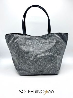 L'AURA SAC BASIC SMALL GLITTER PIOMBO