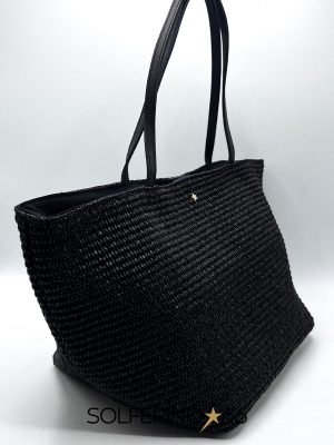 L'AURA SAC BASIC SMALL RAFFIA NERO - immagine 2