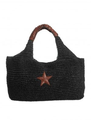 PIN-UP Stars BORSA CESTO PAGLIA NERA