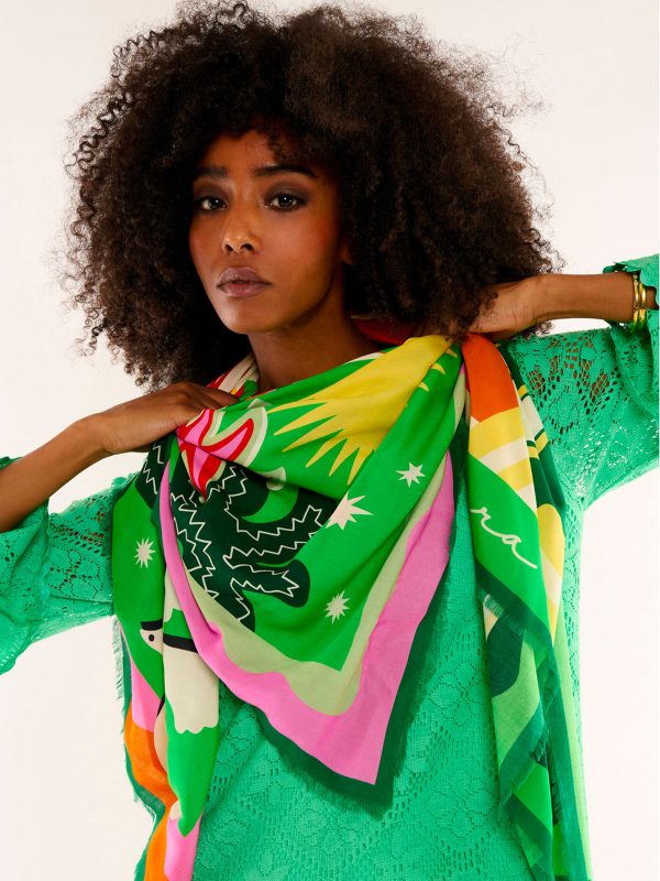 WILD FOULARD GRANDE CHACHACHA GREEN