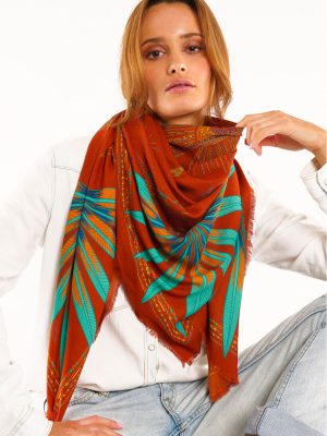 WILD FOULARD GRANDE COMETE RUST