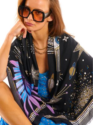 WILD FOULARD GRANDE COMETE BLACK