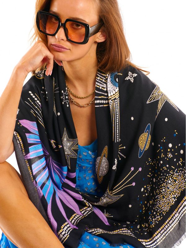 WILD FOULARD GRANDE COMETE BLACK