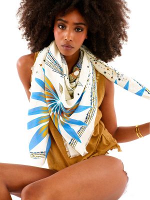 WILD FOULARD GRANDE COMETE WHITE