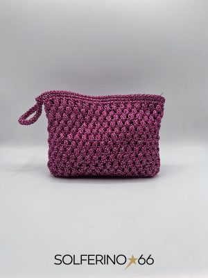 POCHETTE CROCHET ROSA/ARGENTO