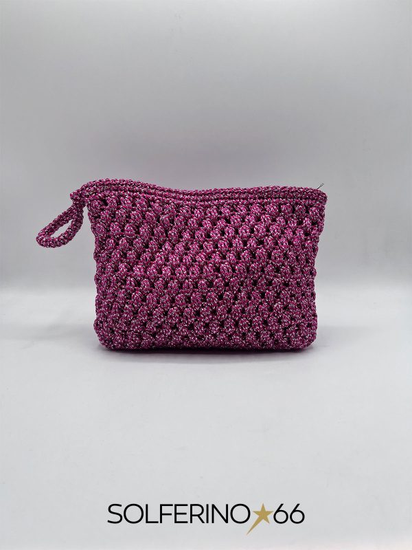 POCHETTE CROCHET ROSA/ARGENTO